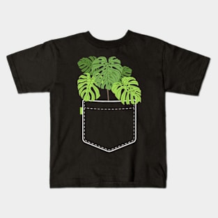 Monstera Pocket Plant Mama Kids T-Shirt